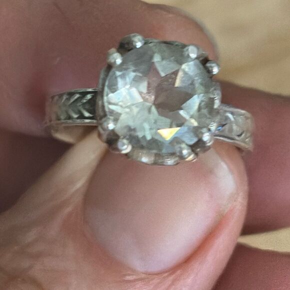 Blue Topaz and Sterling Silver Ring, Handmade, NEW, size 8, Artisan - Picture 4 of 6